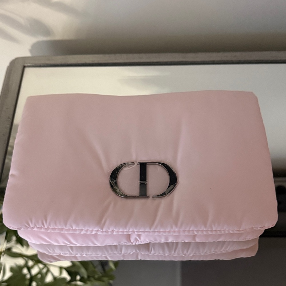 Dior Soft Pink Clutch with Silver Logo